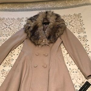 Fleet Street Woman's Pea Coat with faux fur